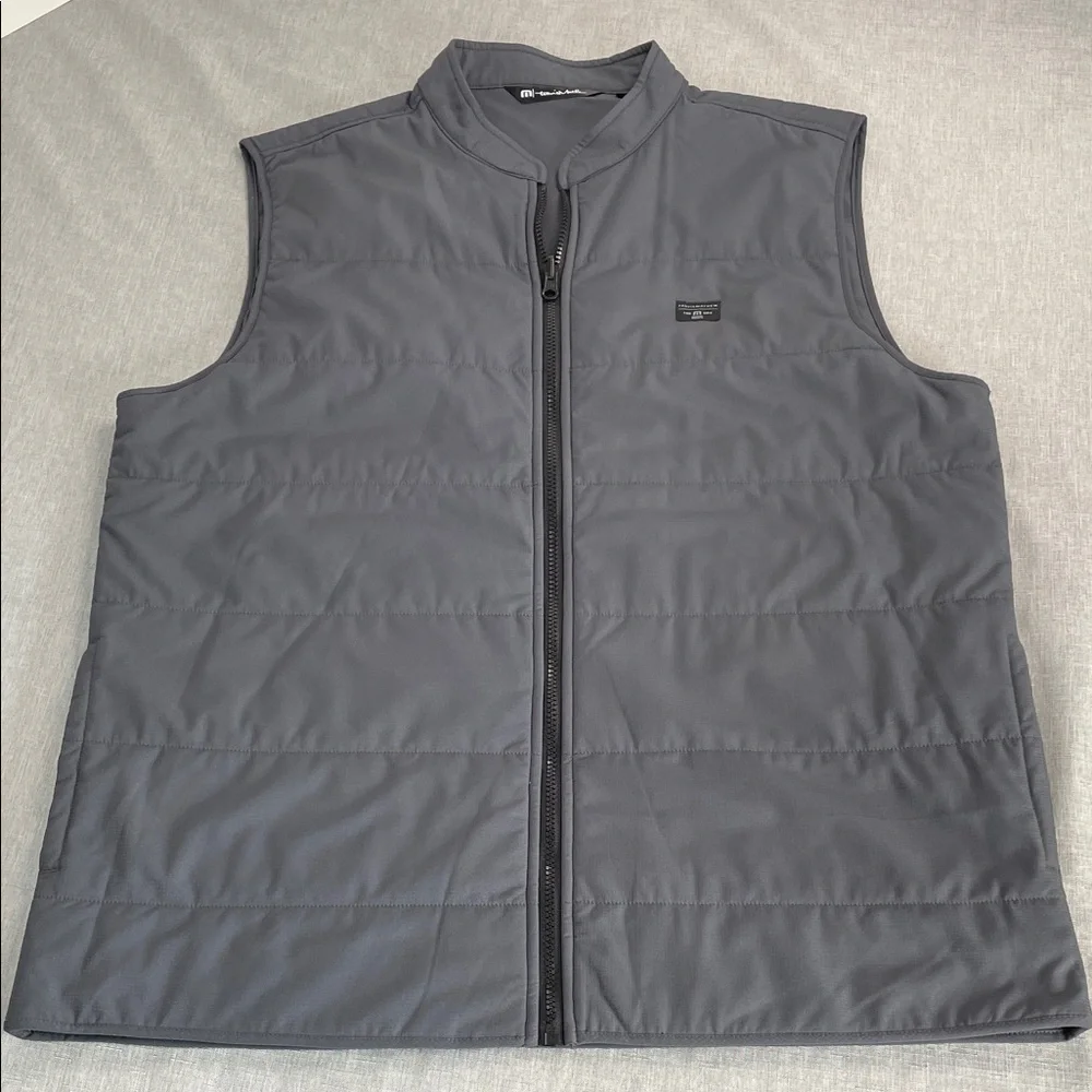 Travis Mathew Vest Cold Heart 2.0 Grey Quilted Puffer Lightweight XL Mens Golf